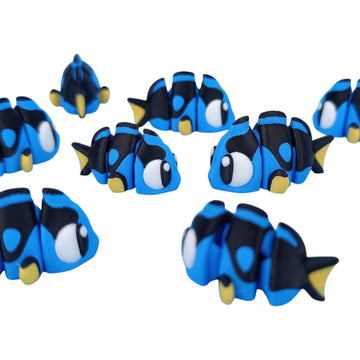5-Pack Mini Tropical Fish Collectibles - Unique Ocean-Inspired Desk Decor and Shelf Display - 3D Printed in Canada