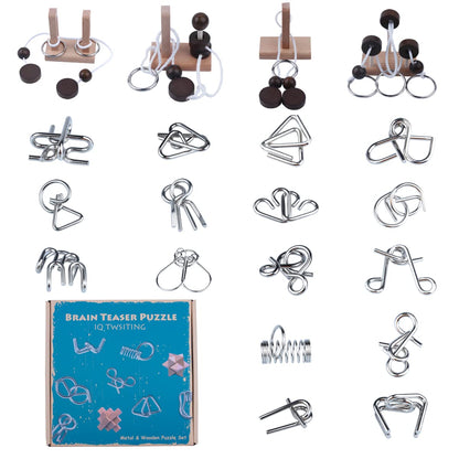 Brain Teaser Puzzle Wooden Threading Rope Loop Puzzle Luban Lock Brain Teaser Game Adult Kids Toy Puzzles for Adults (16)