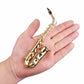 Dselvgvu Miniature Saxophone with Stand and Case Brass Mini Musical Instrument Replica Collectible Figurines Dollhouse Accessories Model Home