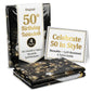 Oojami 4 Pack 50th Birthday Tablecloth, 50th Birthday Table Cloth - Plastic Party Table Covers, Reusable, Spill-Resistant, Fits 54 x 108 Inch
