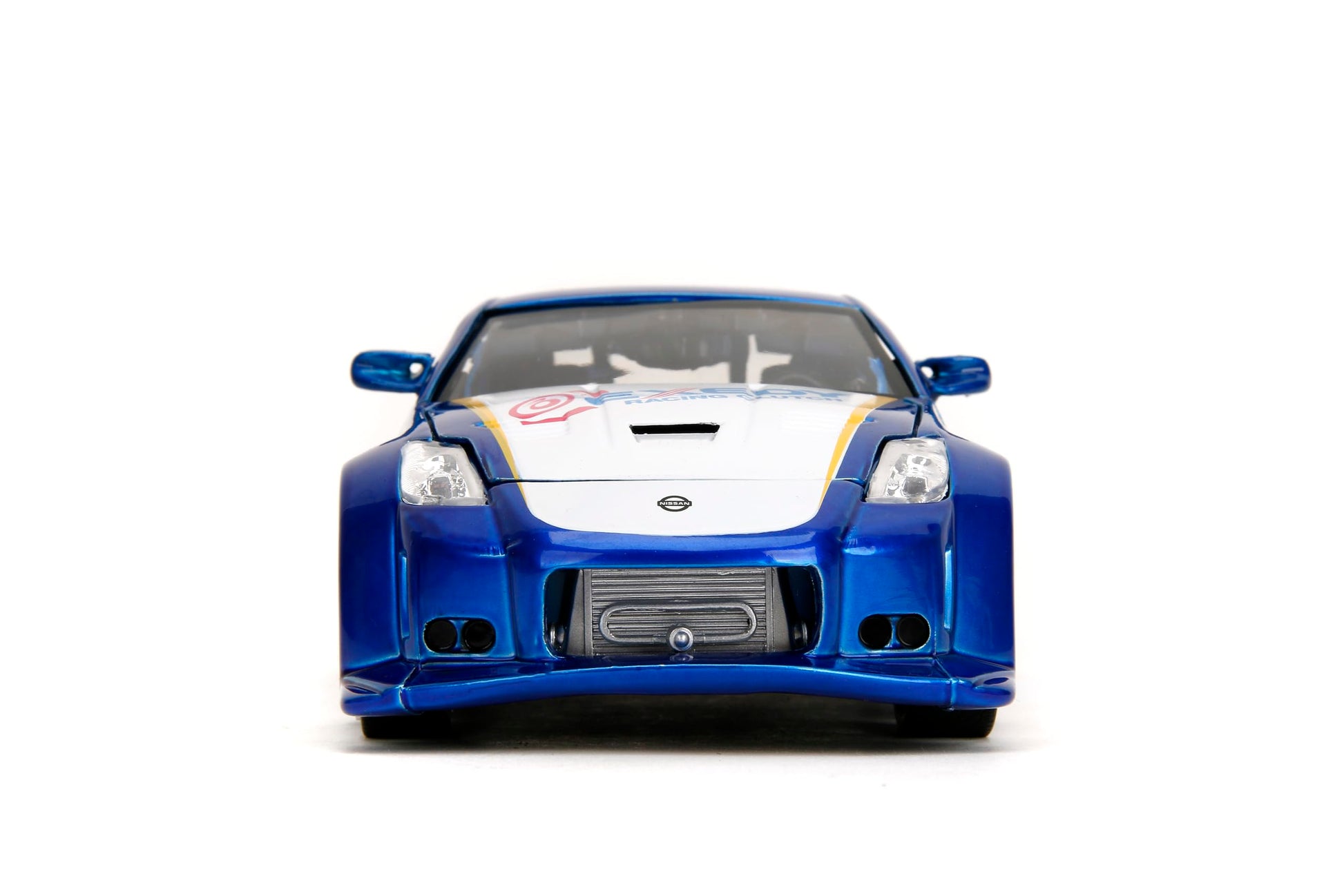 Jada Toys JDM Tuners 1:24 Scale Die-Cast 2003 Nissan 350Z Exedy- Opening Doors, Detailed Interior, Rubber Tires, Collectible for Ages 8+(Candy Blue)