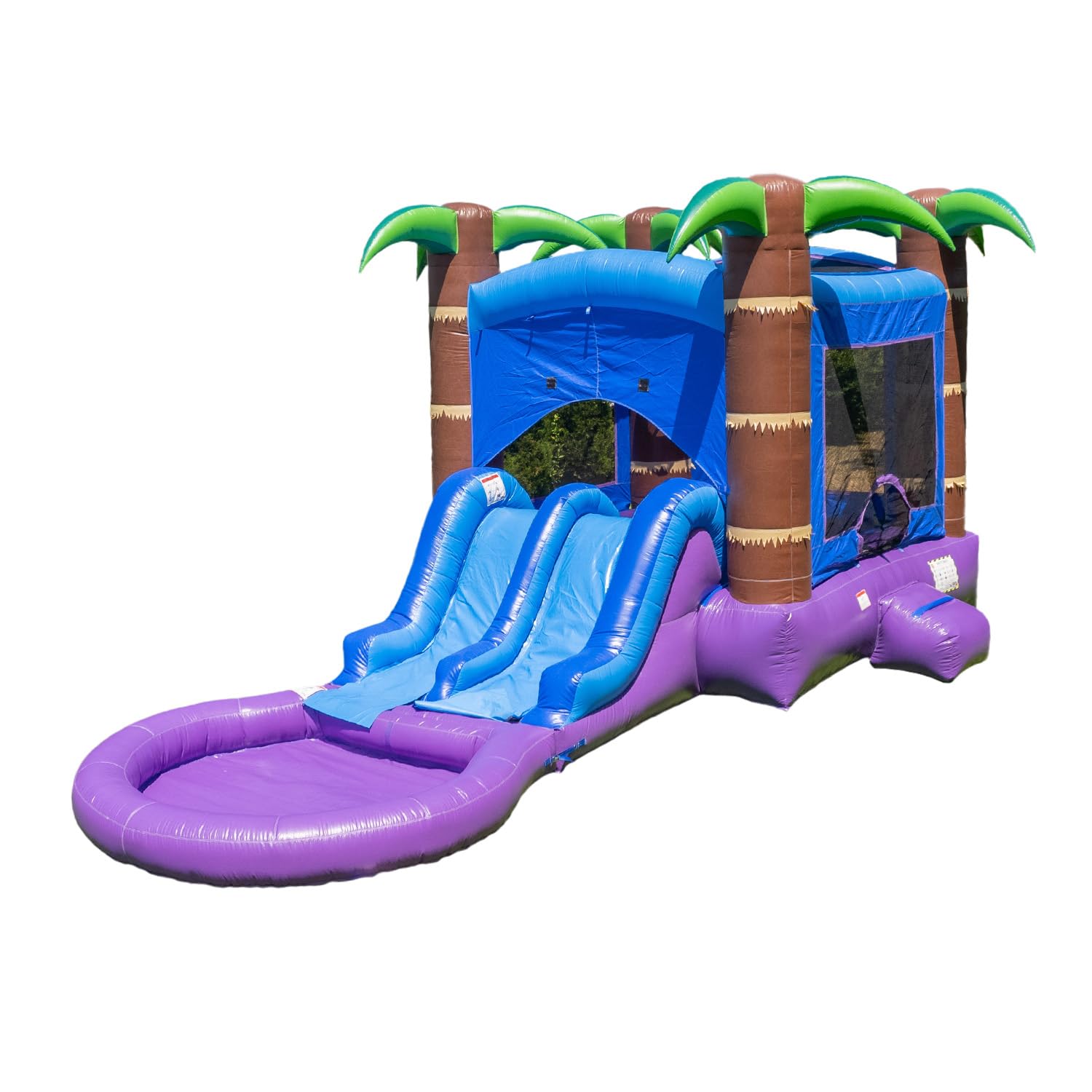 HeroKiddo 26x14 Enchanted Forest Inflatable Bounce House Dual Slide Pool