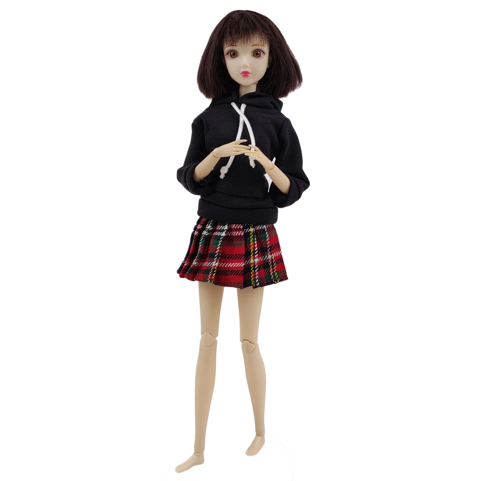 1/6 Doll Clothes for 11.5inch Girl Doll Outfits Top Hoodies Pleated Skirts Cosplay Students Clothing Dolls Accessories (Style C)