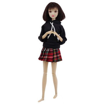 1/6 Doll Clothes for 11.5inch Girl Doll Outfits Top Hoodies Pleated Skirts Cosplay Students Clothing Dolls Accessories (Style C)