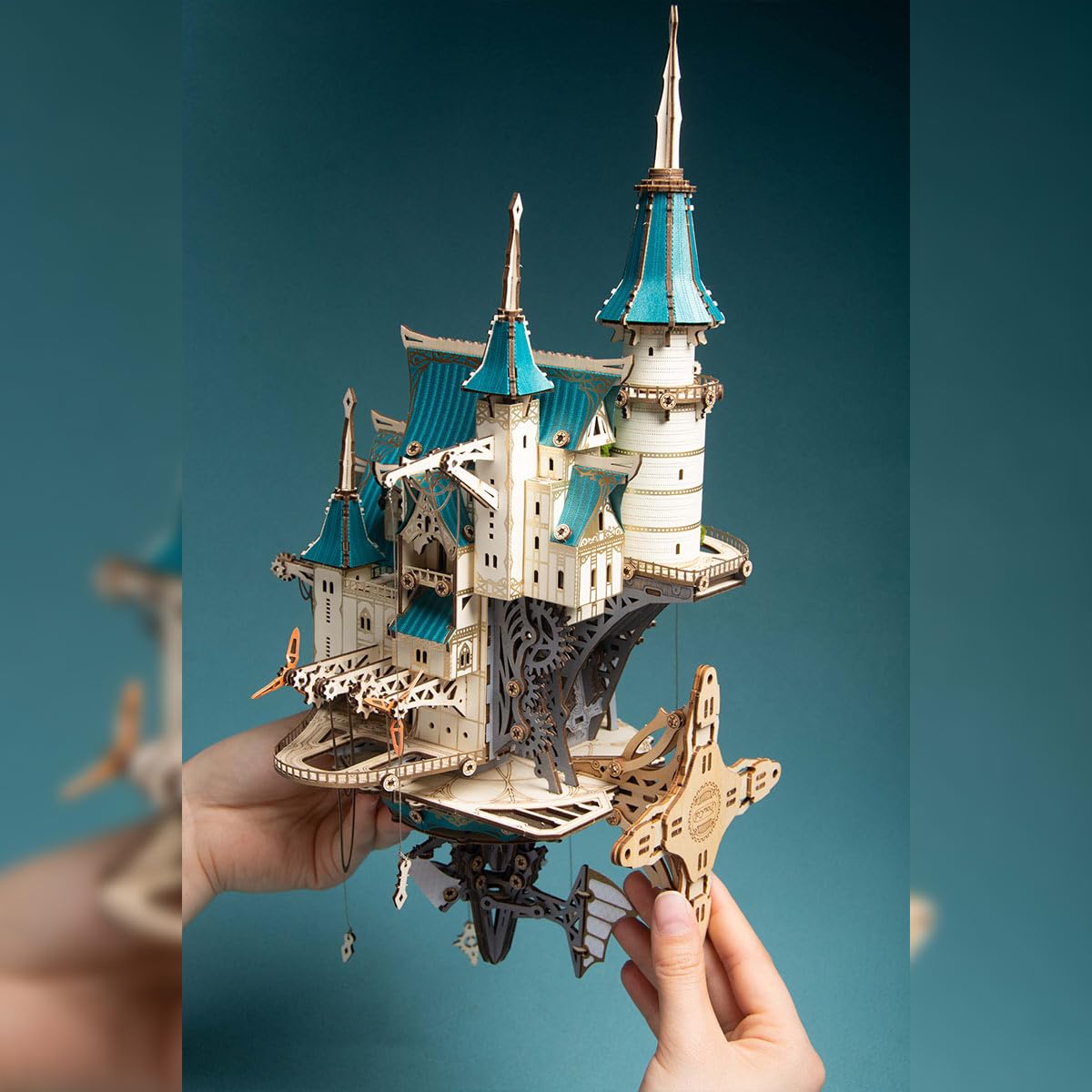 3D Wooden Puzzles for Adults, 699PCS Fantasy Steampunk Castle Model Kit to Build - Wooden Castle Ornaments Craft Kits Ideal Christmas or Birthday Gift