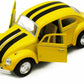 KiNSMART - 1967 Volkswagen Classic Beetle 5 Inch 1:32 Scale Die Cast Metal Model Toy Set Of 4 w/ Racing Strips