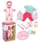 Toysmith Deluxe Baby Ensemble 12- Piece Doll Playset - 11 1/2" soft body doll with change of clothes (clothing may vary)