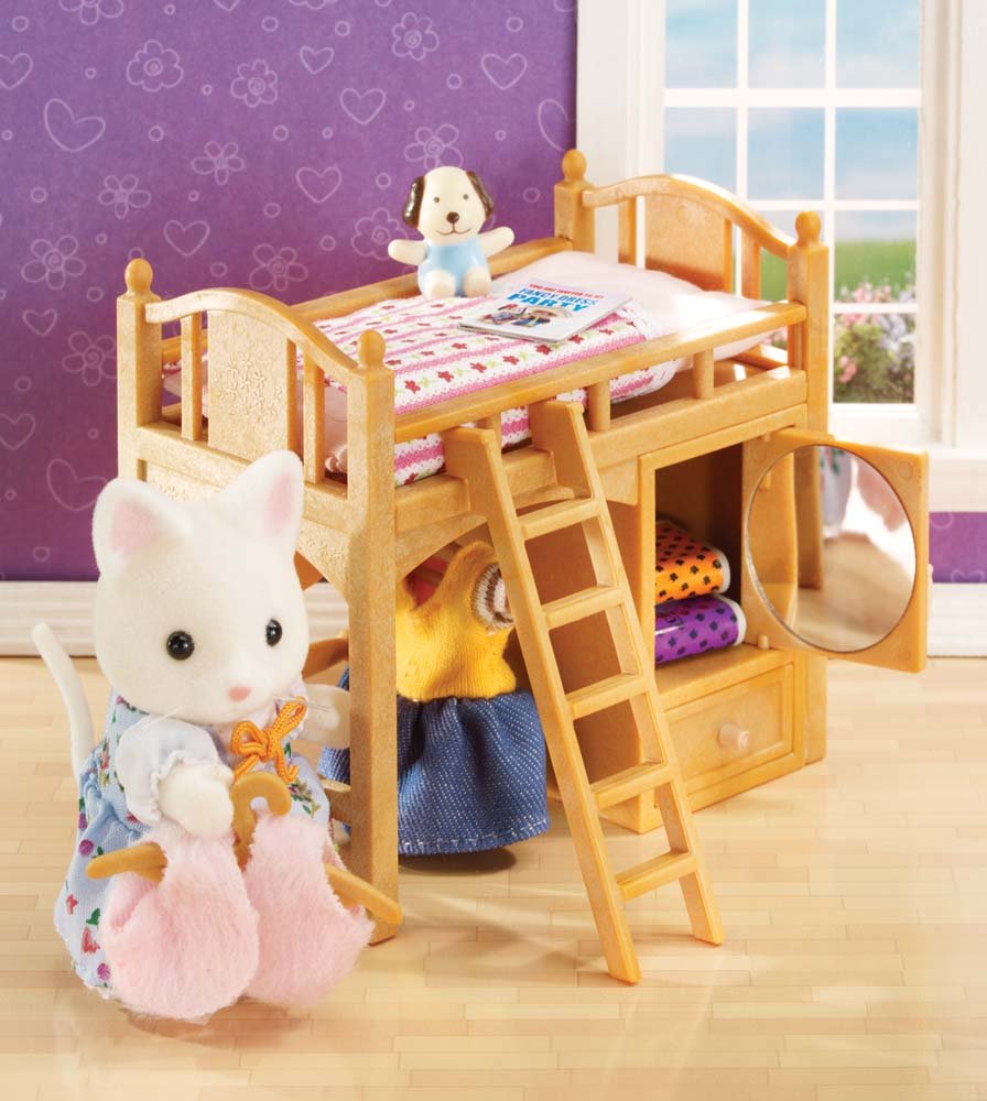 Calico Critters - Loft Bed Set - Dollhouse Furniture & Accessories - Kids Pretend Play Toy, Miniature Dollhouse Furniture & Accessories, Ages 3+