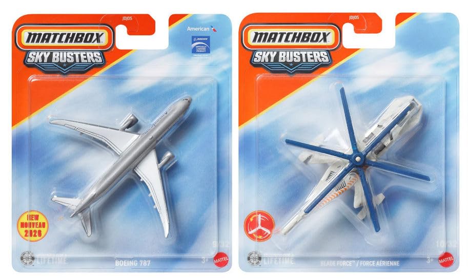 Matchbox Sky Busters Diecast Aircraft Collection, 8 Pack Assortment, Toy Planes and Helicopters JDJ05-979H