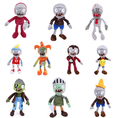 JHESAO 10 PCS Plants and Zombies PVZ Plush Toys - Normal & Gray Zombies Plushies, Soft Dolls New