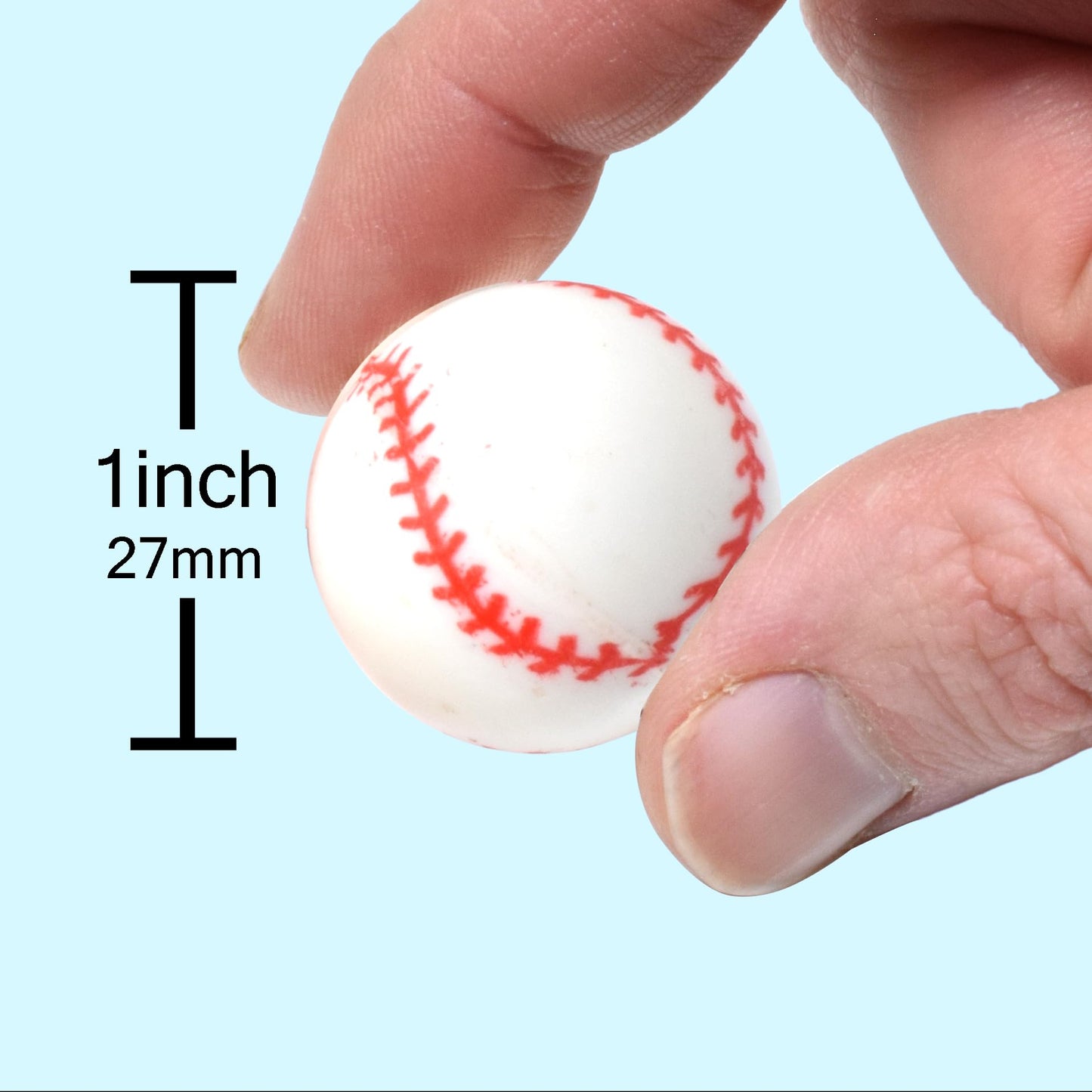 25 Bouncy Balls for Kids Party Favors Small Rubber Superball Baseball, 27mm