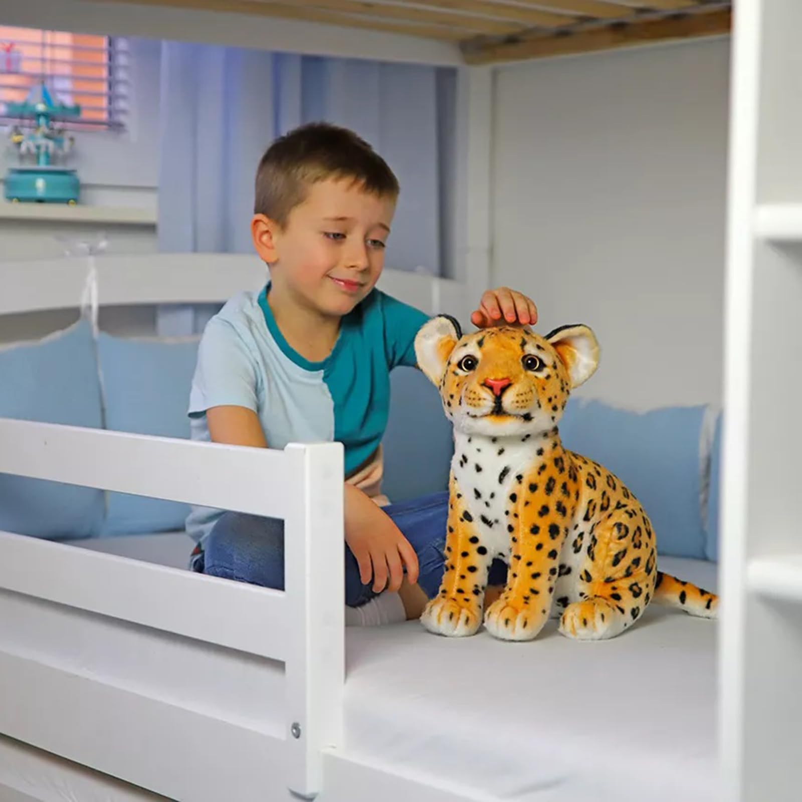 TUKVESZE Brown Cheetah Stuffed Animals 8 inch, Cute & Lifelike Cheetah Stuffed Animals Plush Toy, Gifts for Boys and Girls (8 inch)