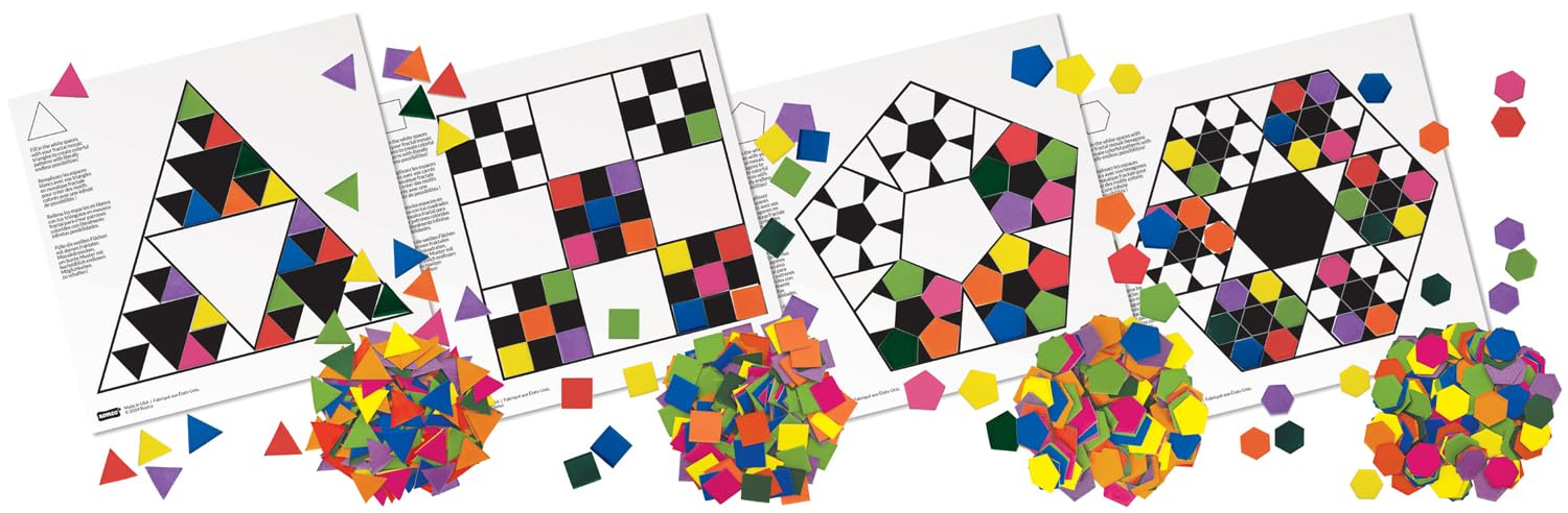 Roylco Fractal Mosaics for Kids - Hands-On Math & Art Pattern Building Set for Early STEM/STEAM Learning, Fractal Exploration & Creative Design