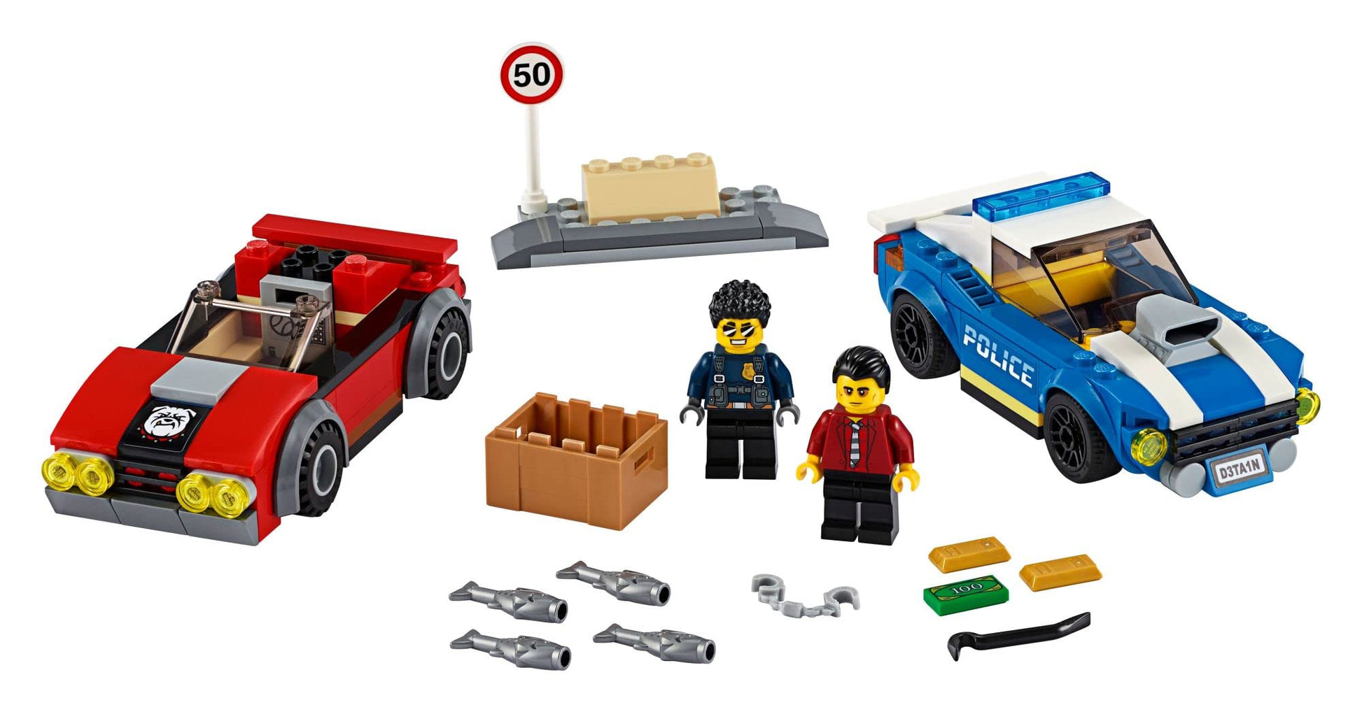 LEGO City Police Highway Arrest 60242 Police Toy, Fun Building Set for Kids (185 Pieces)