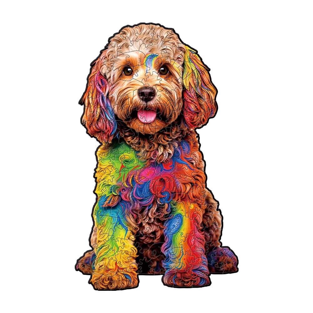 Nestologi Labradoodle Dog Wooden Jigsaw Puzzle, 150 Pieces Large