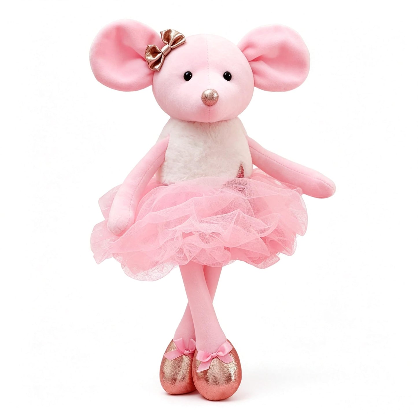 WUFUVAP 15.5 Inch Ballerina Mouse Plush Cute Ballet Mouse Stuffed Animal Ballerina Dolls Soft Ballet Dance Recital Gifts for Girls
