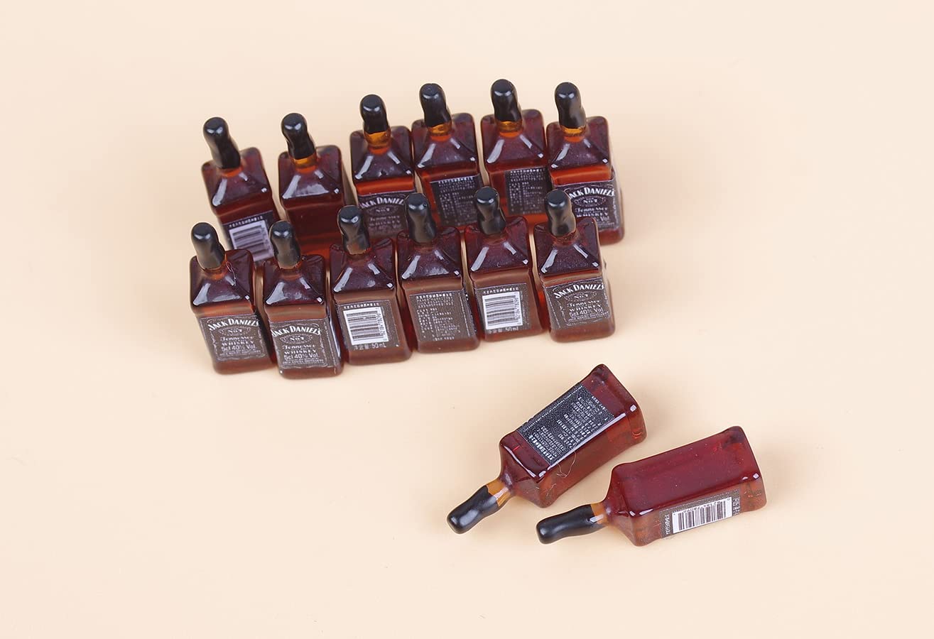 40Pcs Tiny Miniature Mini Whiskey Bottles Toys, 1:24 Dollhouse Kitchen Accessories Wine Decoration, Cute Wine Bottle Models for Fairy Garden Pub Bar