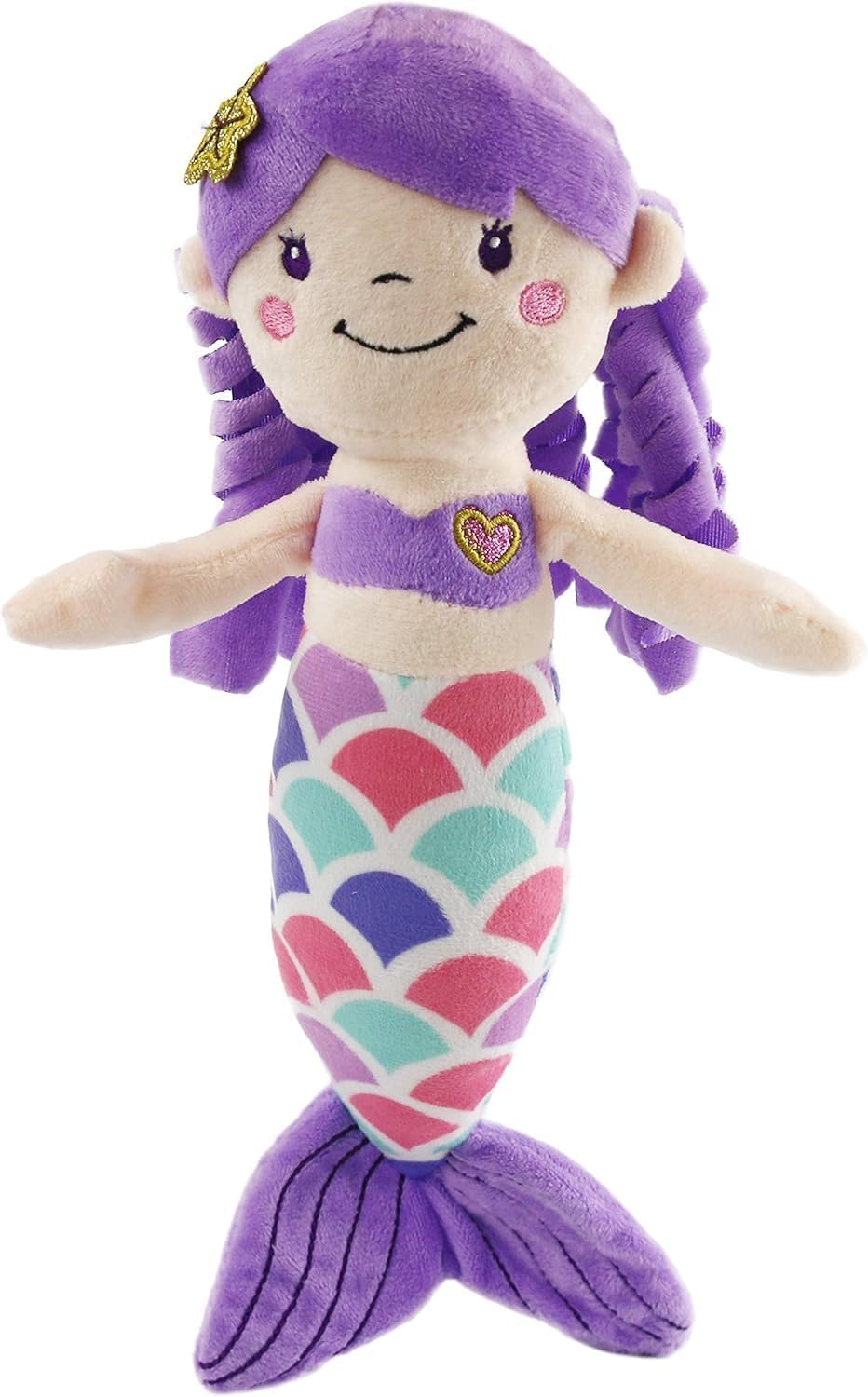 Athoinsu 12'' Purple Mermaid Stuffed Animal Soft Cute Adorable Mermaid Princess Plush Toy Doll Birthday Children's Day Decors for Toddler Girls