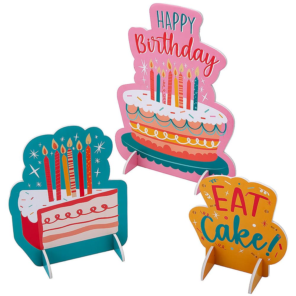 Fun Express Eat Cake Centerpieces - 3 Pc