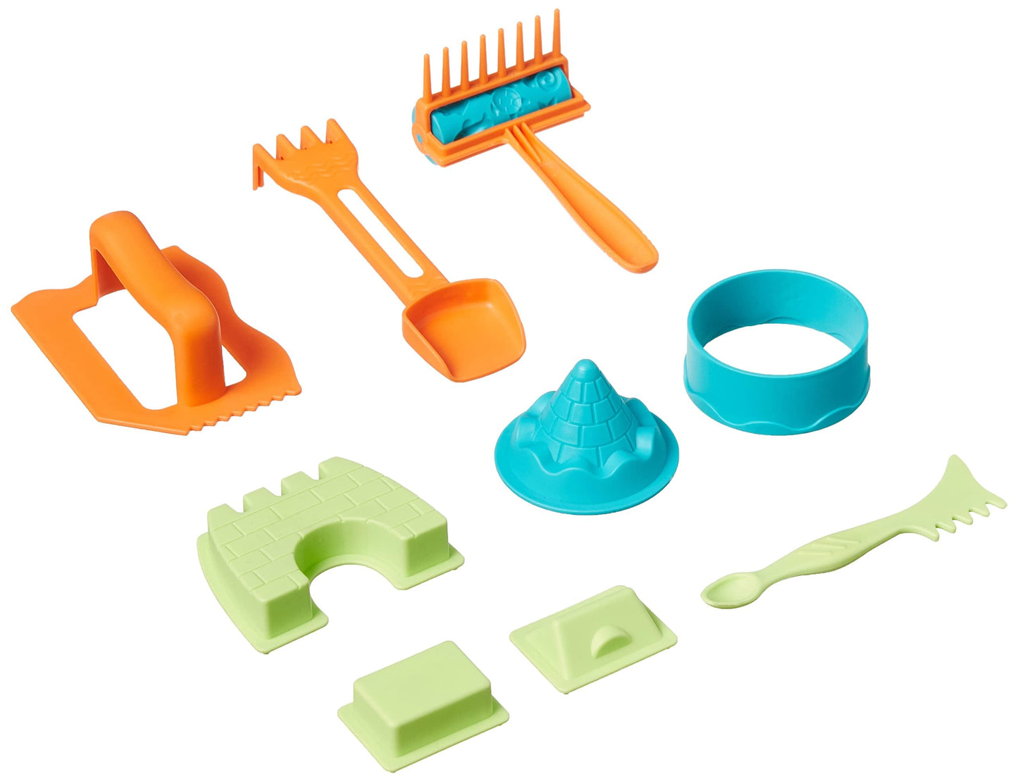 Amazon Basics 11 Piece Moldable Sensory Sand Toy Kit with Castle Molds and Tools, 3lbs Blue Color, for Kids Ages 3 and Up