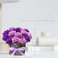 BAZIMA DIY Felt Flower Art Craft Kit, DIY Purple Rose Pot Bonsai Kit, Floral Gifts, Beginner Craft Kit, Arrange Pre-Cut Flowers and Foliage