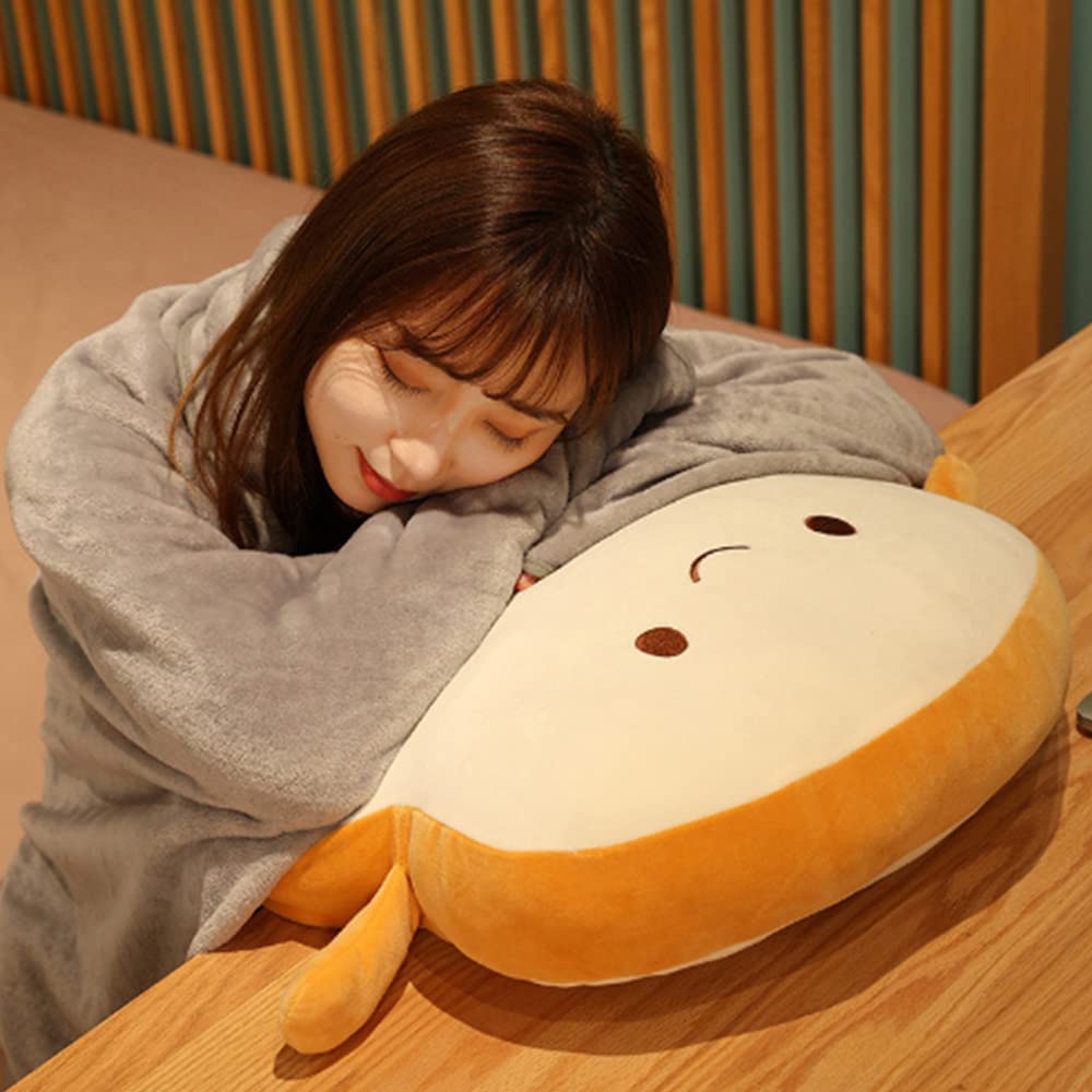 17“Toast Bread Pillow Funny Food Plush Toy Pillows Small Cute Stuffed Plush Toast Sofa Pillow for Kids Adults Gift Home Bed Room Decor (Toast