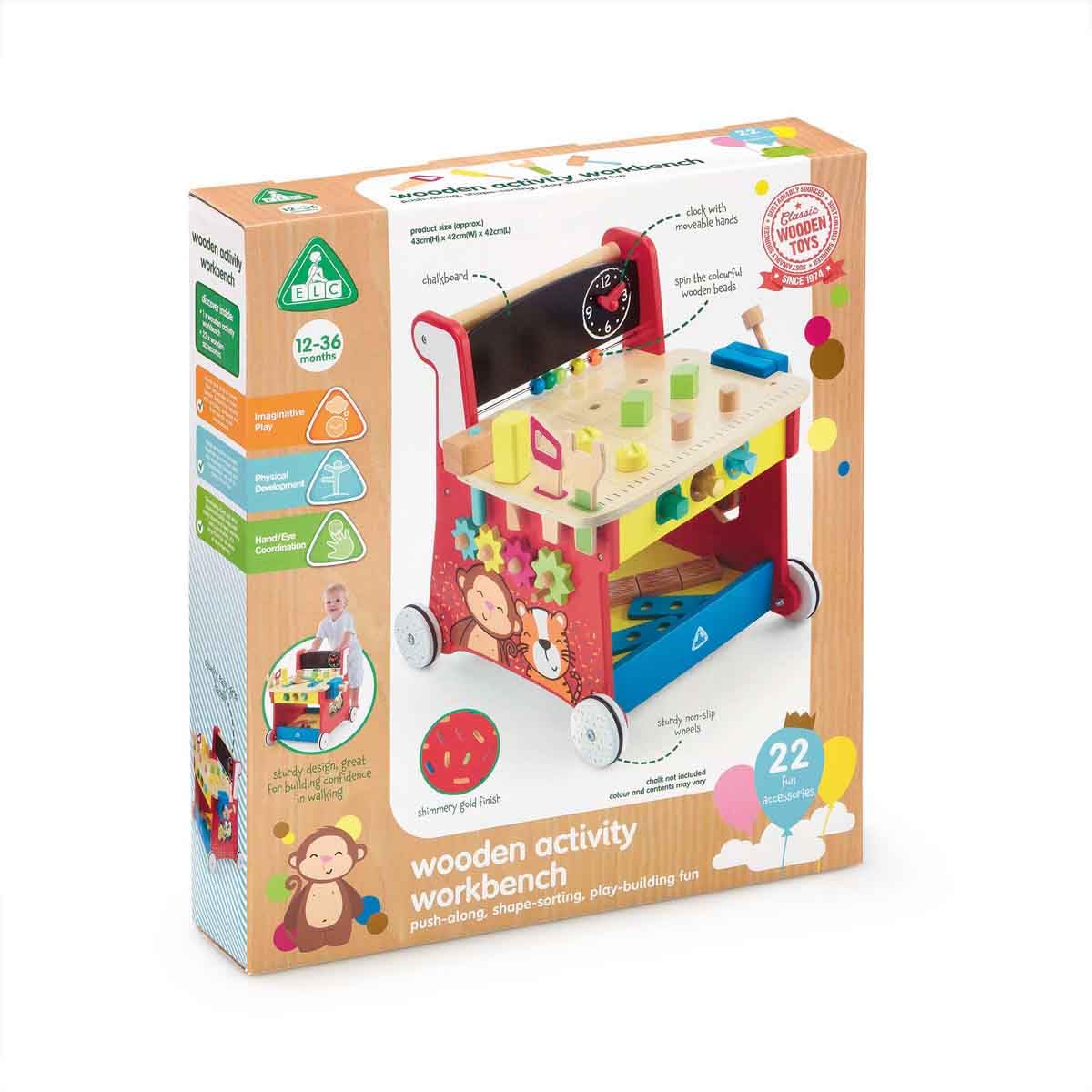 Early Learning Centre Wooden Activity Workbench, Imaginative Play, Hand Eye Coordination, Physical Development, Kids Toys for Ages 12 Month, Amazon