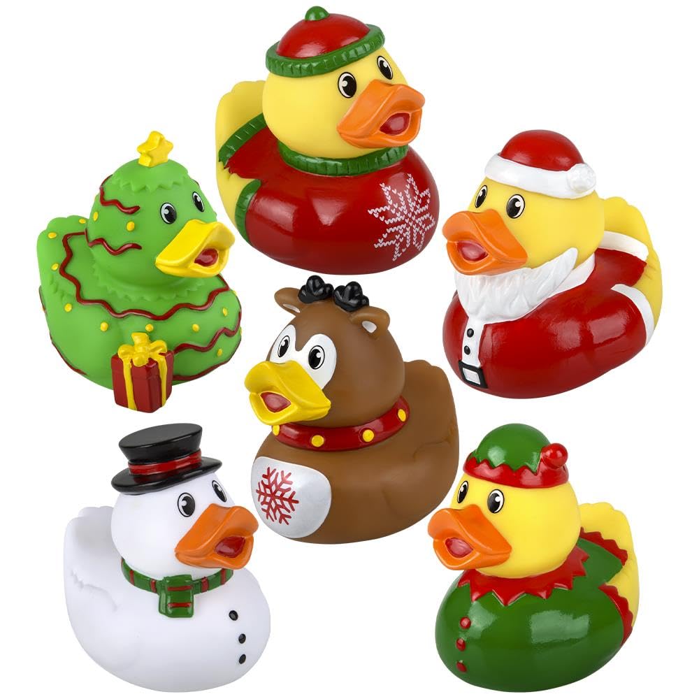 Rhode Island Novelty 3.5" Christmas Rubber Duck Assortment 12ct