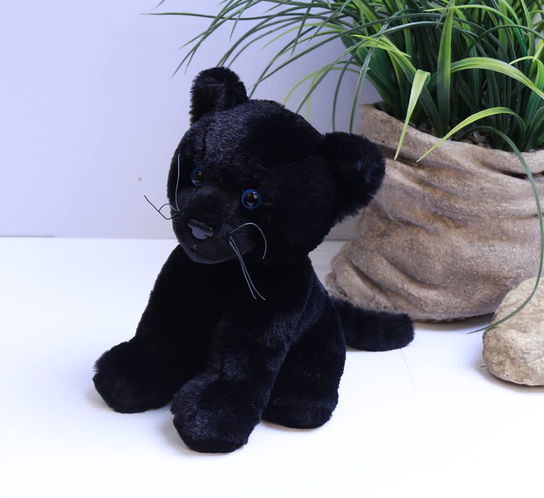 Plushland Black Panther Stuffed Animal - Realistic Plush Panther for Kids and Adults - 10 Inches.