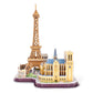 Revell Paris Skyline 3D Puzzles for Adults and Kids Ages 10 Years and up Arts Crafts Building - Eiffel Tower, Notre Dame, Louvre, Arc de Triomphe