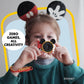 kiimento Ultra-Compact Kids Digital Camera & Video Camcorder for Ages 3-5 with Selfie Lens, 32GB Memory Card, Handmade Strap - Model A (Mickey Mouse)