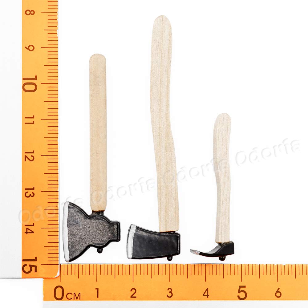 Odoria 1/12 Miniature Axe 3Pcs Dollhouse Decoration Accessories