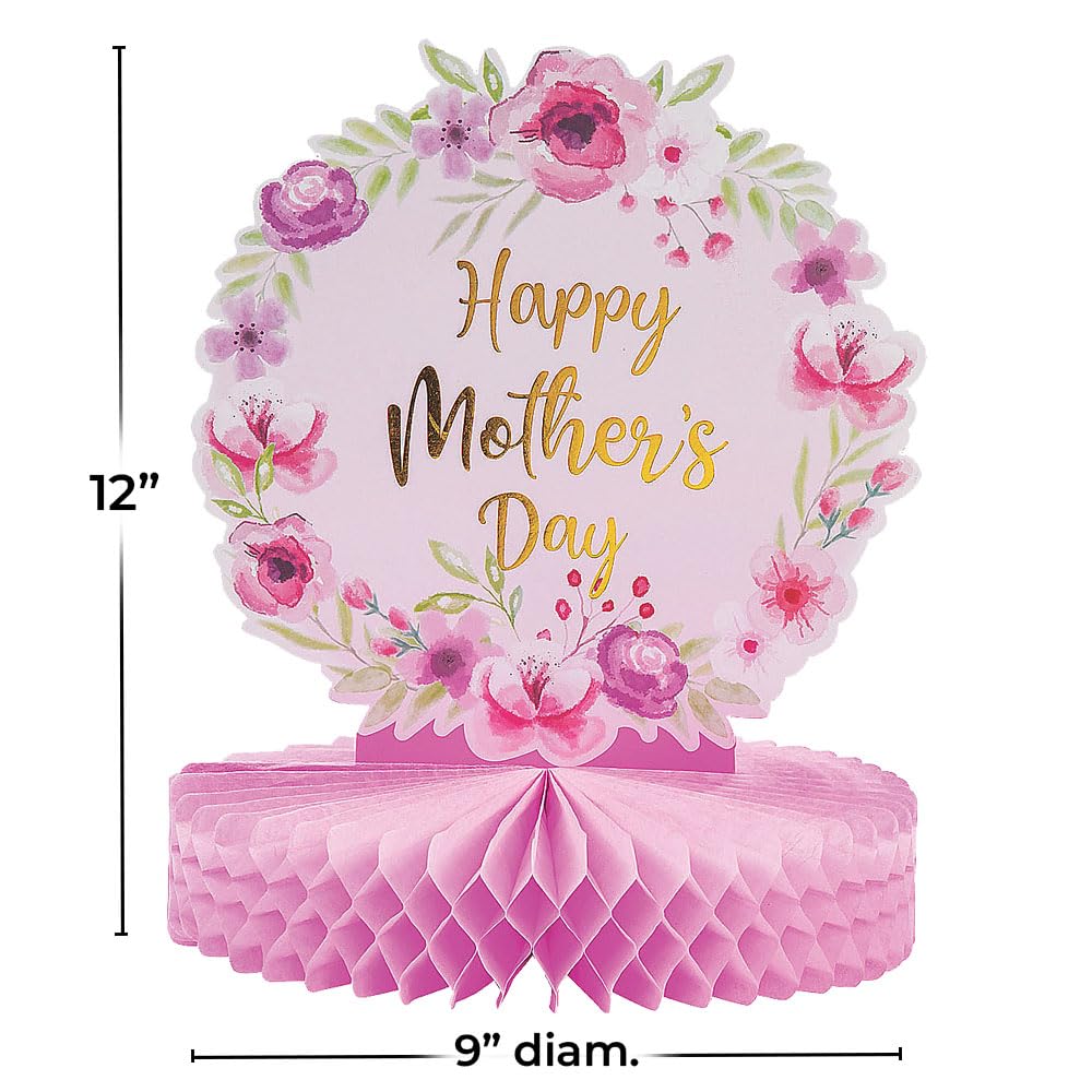 Fun Express Mother’s Day Centerpiece - Elegant Floral Table Decor for Mother’s Day Celebrations Spring Parties Special Occasions - Dining Table or