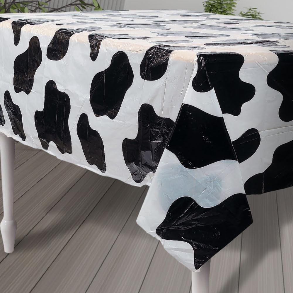 Fun Express Cow Print Plastic Tablecloth