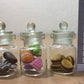 3pc Miniature Food Chocolate Cookie Cake Dollhouse Donut Candy in Clear Glass Mini Bottle Fruit #MF060