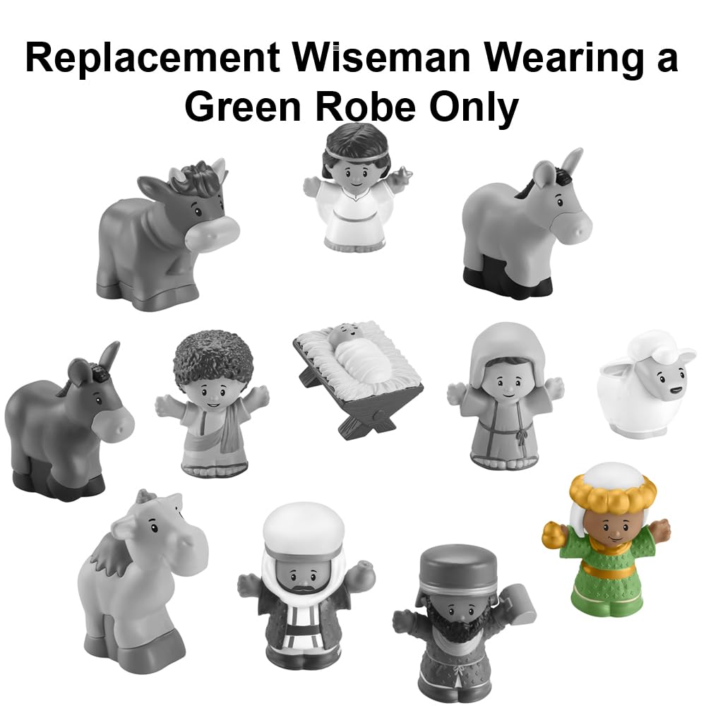 Replacement Parts for Fisher-Price Little People Nativity Set - Wisemen Figure with Green Robe