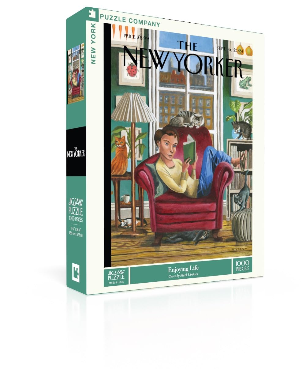 New York Puzzle Company - New Yorker Enjoying Life - 1000 Piece Jigsaw Puzzle for Adults by Mark Ulriksen