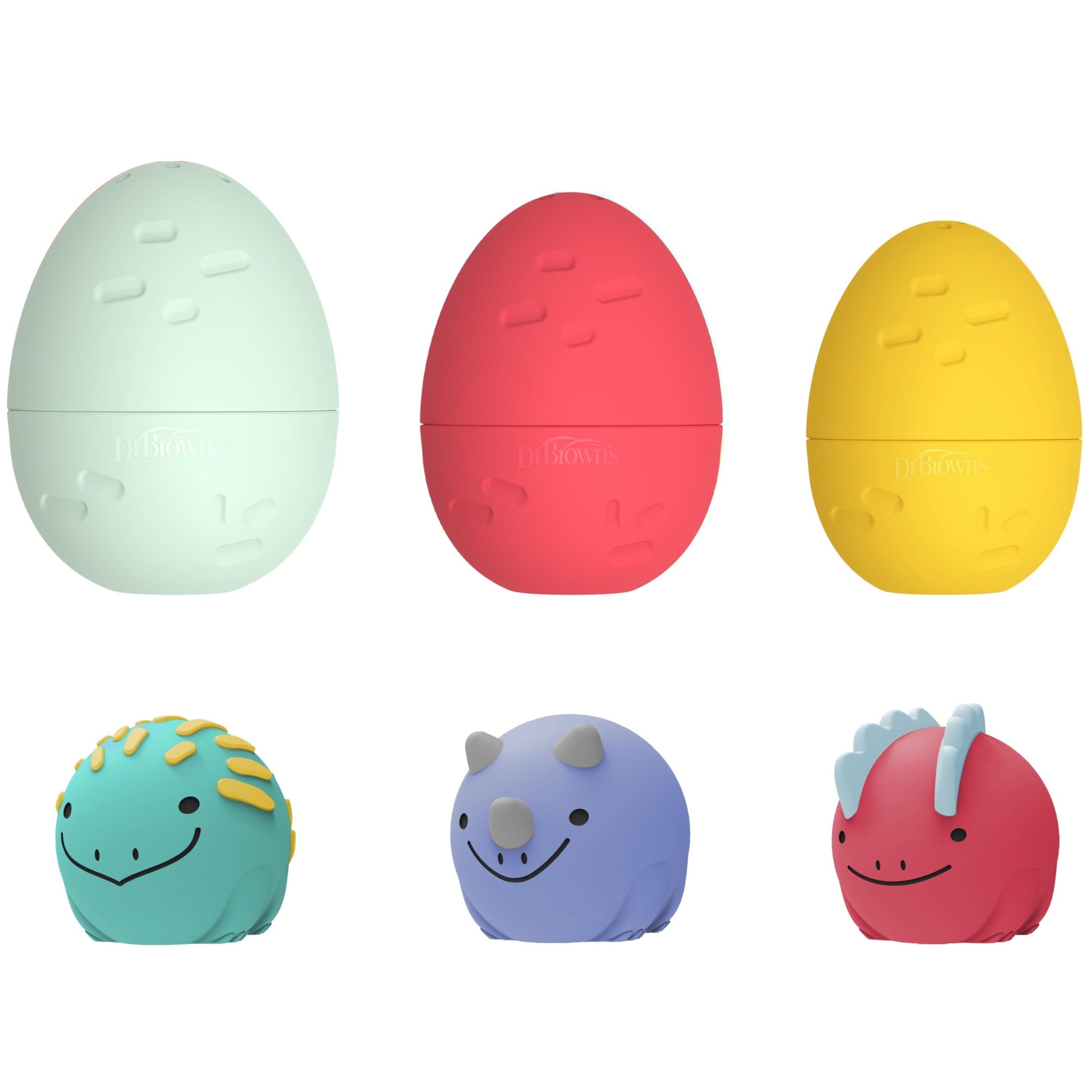 Dr. Brown's CleanUp Float & Hatch Dino Eggs, Multi-Use Interactive Bath and Pool Toy for Toddlers, 6m+, BPA Free (Packaging May Vary)