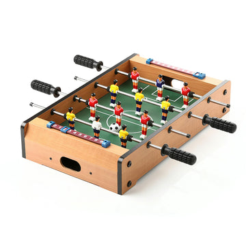 TALLO 20” Mini Foosball Table, Wooden Tabletop Soccer Game Set w/ 2 Footballs, Portable Table Top Foosball for Kids Family Outdoor and Indoor Play
