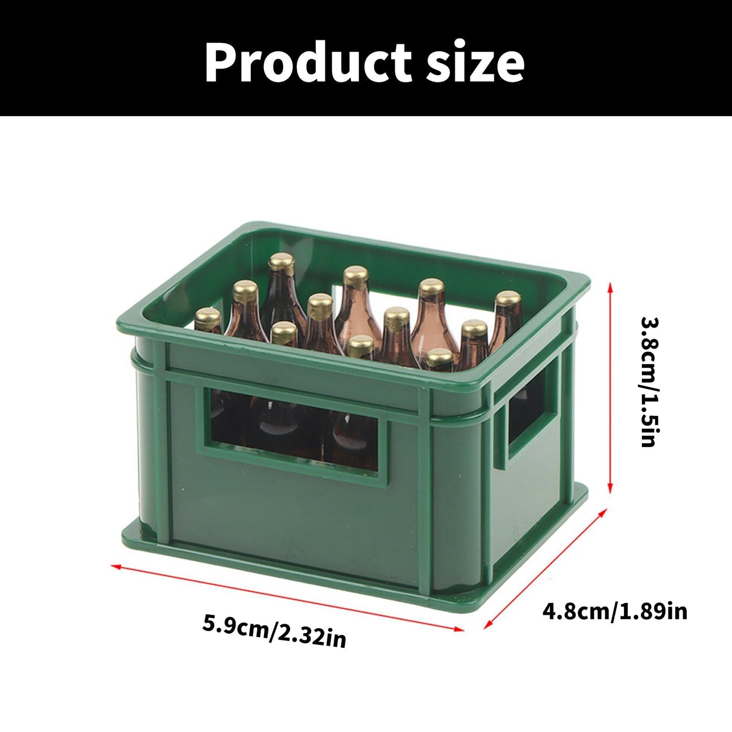 1/12 Scale Dollhouses Miniature Beer Bottle with Crate Life Like Beer Box Model Project Accessory for Model Collectors