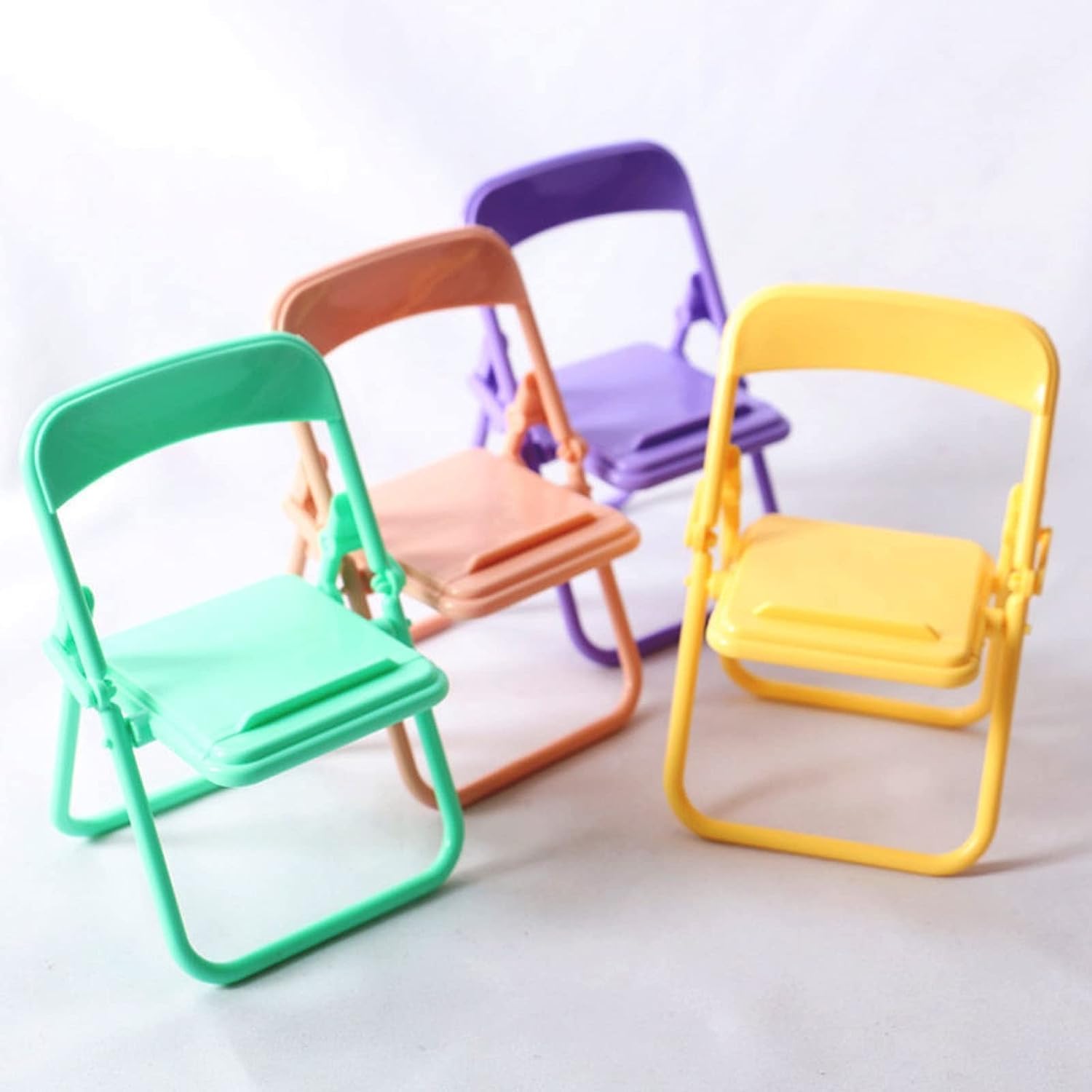 5Pcs Colourful Simulation Mini Folding Back Small Chair Model,Miniature Scene Accessories,Miniature Plastic Furniture Accessories Scene Props