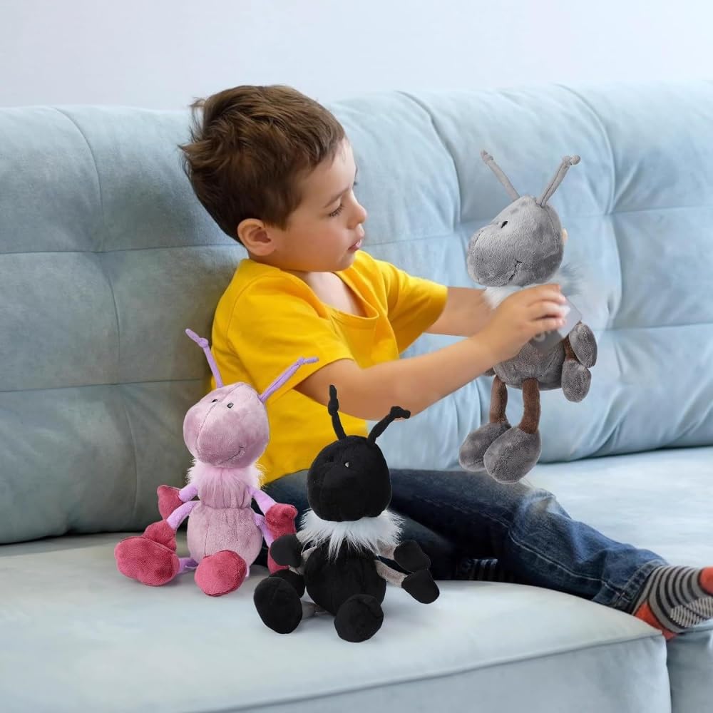 Xshelley 13.7 inch Ant Plush with Scarf Stuffed Animal Soft Plush Toy,Ants Plush Doll,for Birthday Party Gifts Home Decorations (Purple)