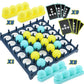 Bounce Ball Game with Family, Adults, Teens and Children, Connect Ball Board Games Table Game Toys, with 9 Cards with Different Patterns, 16 Balls