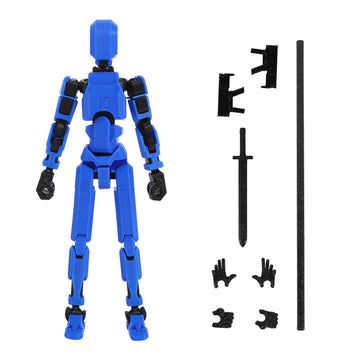 MerryXD T13 3D Action Figure,Assembly Completed Dummy Nova Titan Lucky 13 Action Figure 3D Printed Multi-Jointed Movable Toy Blue