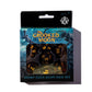 The Crooked Moon Sharp Resin Dice Set - 7-Piece Engraved TTRPG Dice with Golden Moon Design | Premium Polyhedral Dice for Tabletop RPGs & Collectors
