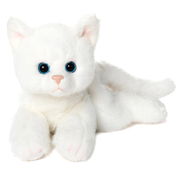 Bearington Lil' Muffin White Cat Stuffed Animal - 8" Adorable White Cat Plush Toy with Soft Fur and Lifelike Details - Cute and Cuddly Stuffed Kitten