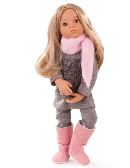 Gotz 1466023 Emily 19.5" Happy Kidz Poseable Vinyl Multi-Jointed Doll with Long Blonde Hair to Wash & Style
