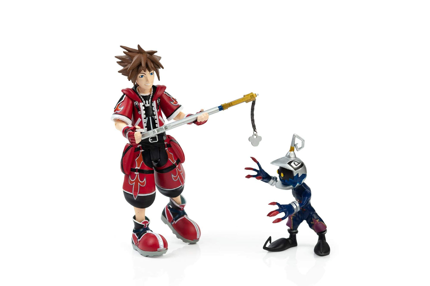 KINGDOM HEARTS Official Exclusive Action Figure - 2-Pack Valor Form Sora & Heartless Soldier - Collectible Replica Figurine Toy for Game Franchise