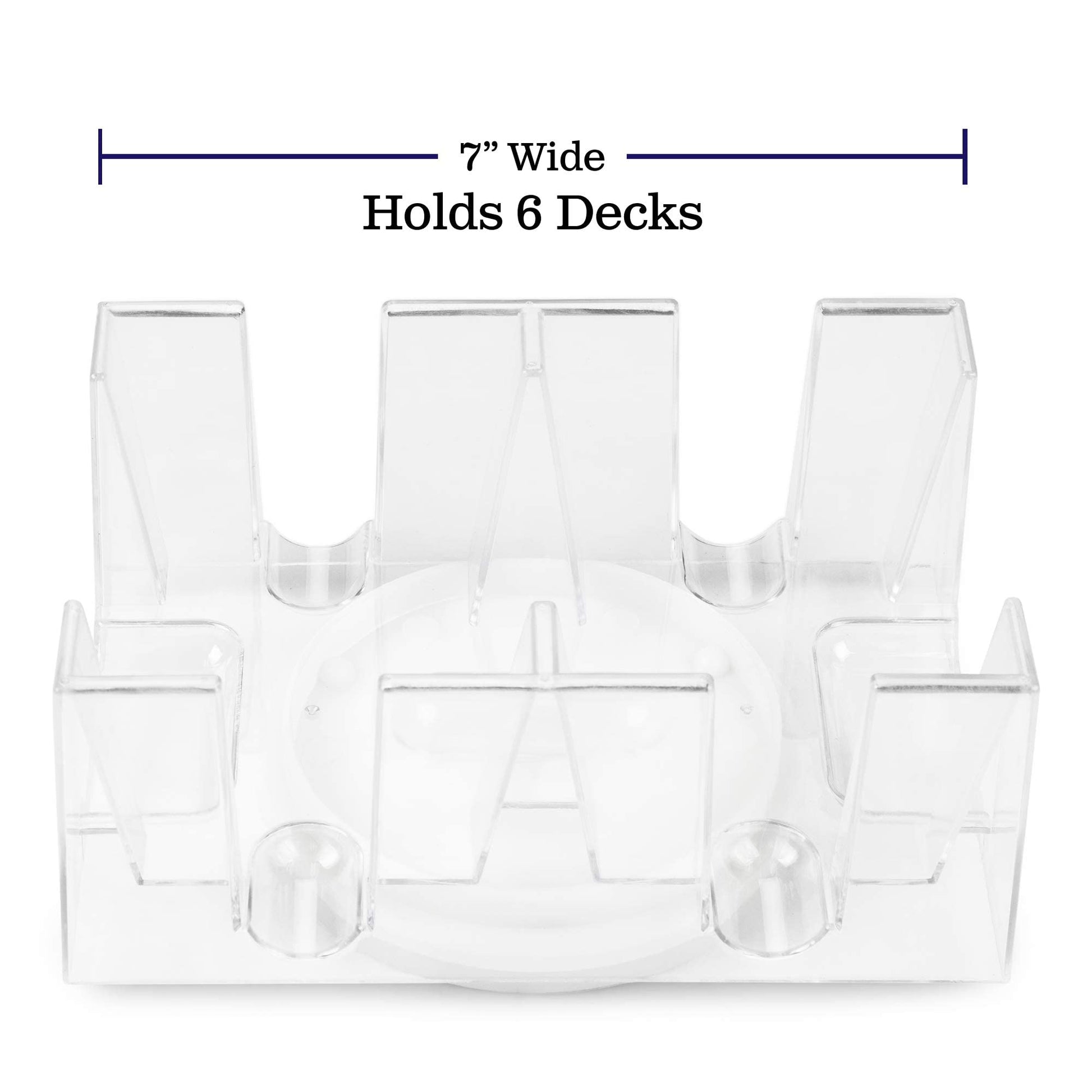 Brybelly Rotating Card Deck Tray | Standard Sized Playing Cards | Rotates in Any Direction | Clear | 6 Deck Tray