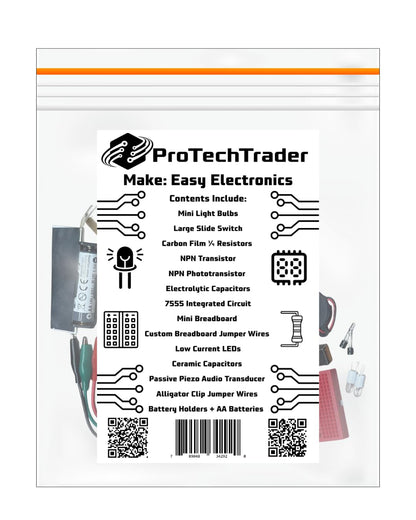 ProTechTrader Make: Easy Electronics Component Pack - Learn Basic Electronics with no Tools for Easy Electronics by Charles Platt (Book Sold